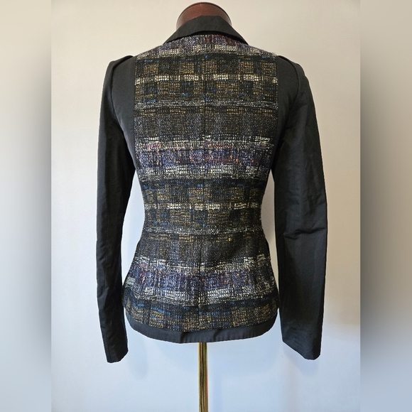 LIDA BADAY Designer Wool Tweed And Silk Jacket/ Blazer. Multicolour Knit. Size 2 - Picture 7 of 16